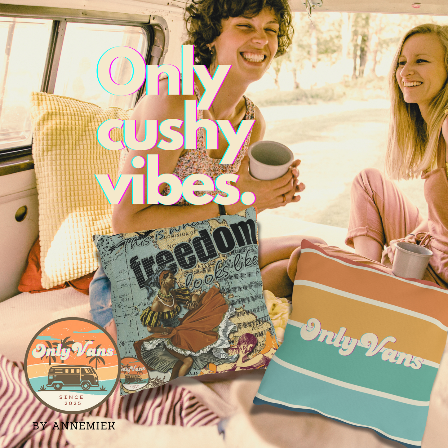 OnlyVans Boho Outdoor Cushions – Your Saucy Vanlife Lounge Spot!