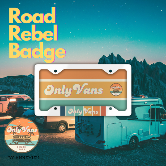 OnlyVans Metal License Plate Frame – Your Naughty Road Rebel Badge!